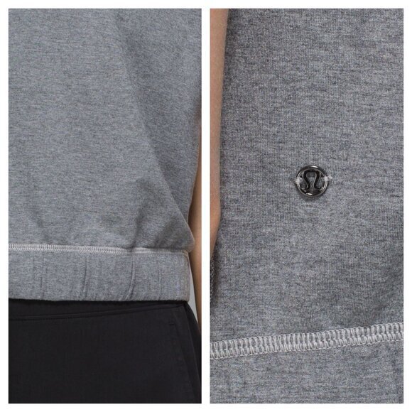 Lululemon Roll Up Crop Top 6 Heathered Mod S/M Grey - Picture 3 of 15